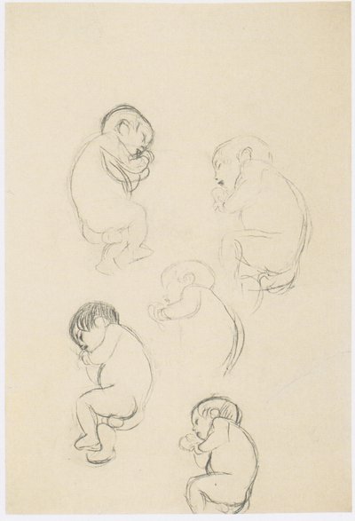 Five Studies of a Sleeping Child by Gustav Klimt